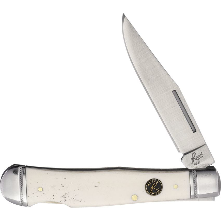 Roper Lockback Trapper White Smooth